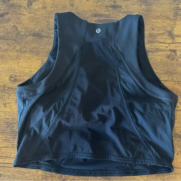 Lululemon Mesh Panelled Training Shelf Tank Top Black Size 10 EUC - Picture 6 of 7